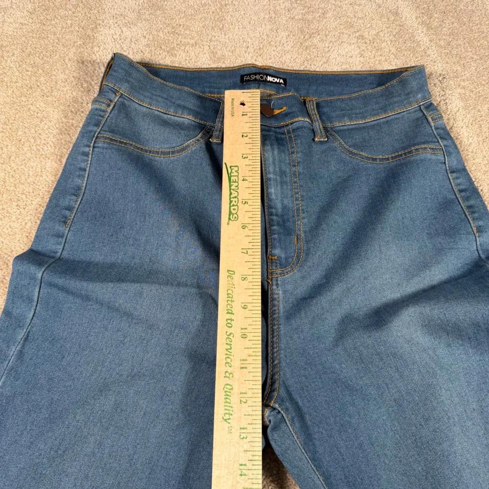 Fashion Nova Flare Jeans Womens 11‎ (28x34) Blue Deep In My Soul High Waisted